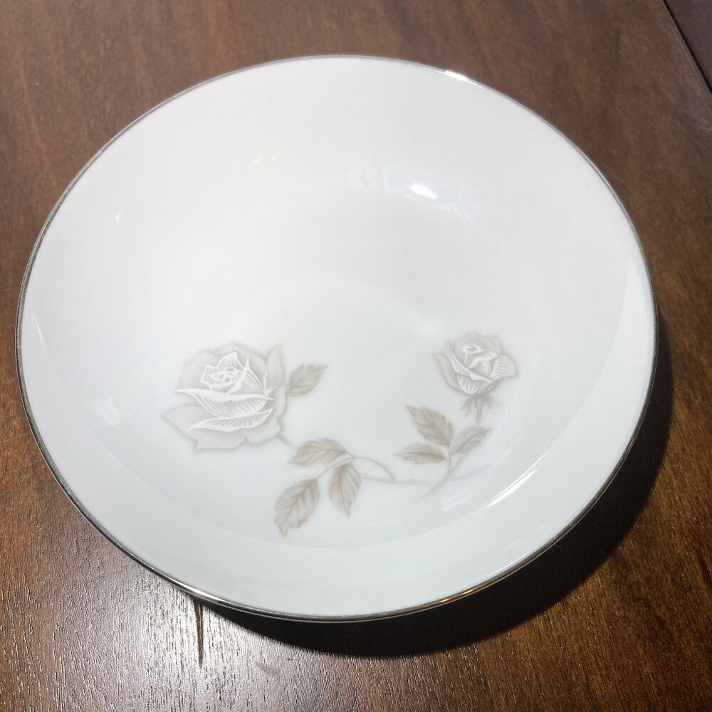 Vintage Noritake ROSAY Sauce (Fruit/Dessert) Bowl #6216 White and Gray Roses